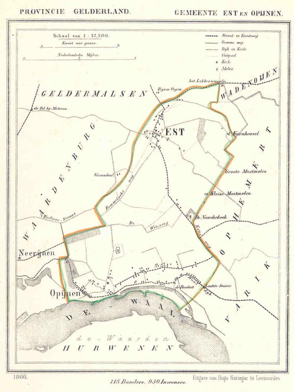 afbeelding van Kuyperkaart Gemeente Est en Opijnen van Kuyper (Kuijper)