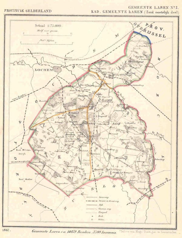 afbeelding van Kuyperkaart Gemeente Laren No2 Kad. Gemeente Laren (Zuid oostelijk deel) van Kuyper (Kuijper)