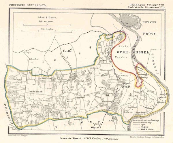 afbeelding van Kuyperkaart Gemeente Voorst No2. Kadastrale gemeente Wilp van Kuyper (Kuijper)