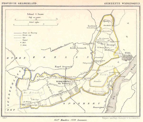 afbeelding van Kuyperkaart Gemeente Wadenoijen van Kuyper (Kuijper)