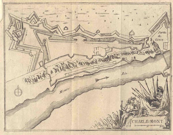 afbeelding van plattegrond Charle-Mont van J. Harrewijn (Givet, Charlemont)