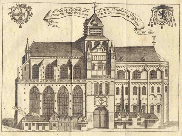 afbeelding van prent Ecclesia Cathedralis Saneti Donatiani Brugis. De Cathedrale kerk van den H. Donatianus tot Brugge van J. Harrewijn (Brugge)
