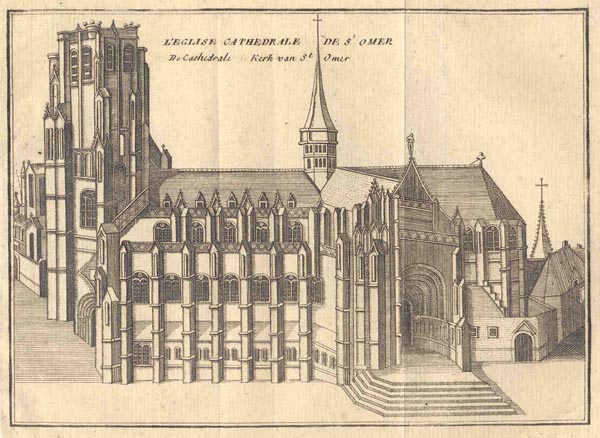 afbeelding van prent L; eglise cathedrale de Notre Dame a terouane.. De Cathedrale kerk van oure lieve vrouw tot therouan van J. Harrewijn (Terwaan, Therouanne)