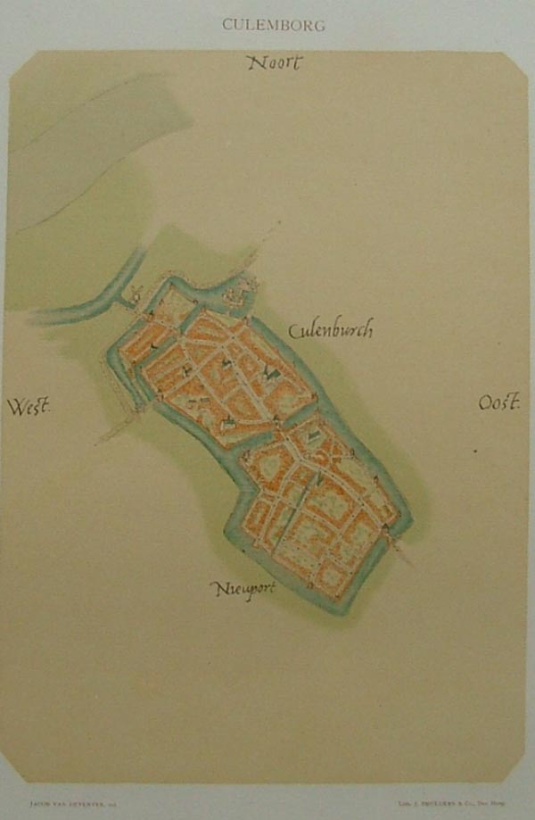 afbeelding van plattegrond Culenburch van Jacob van Deventer (Culemborg)