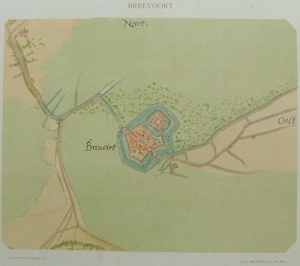 afbeelding van plattegrond Breevoort, Brevoirt van Jacob van Deventer (Bredevoort)