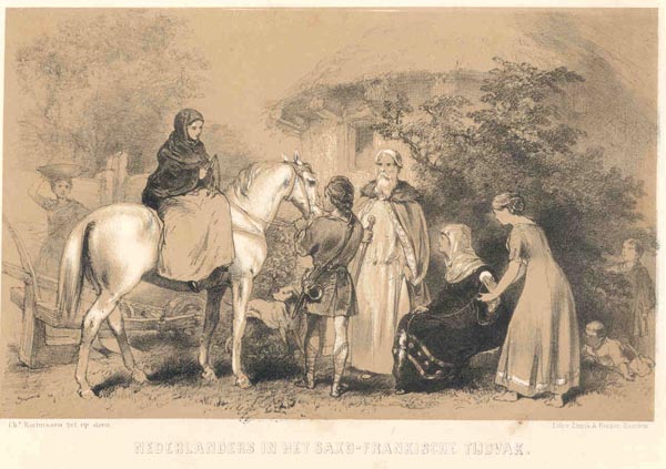 afbeelding van prent Nederlanders in het Saxo-Frankische Tijdvak van Ch. Rochussen