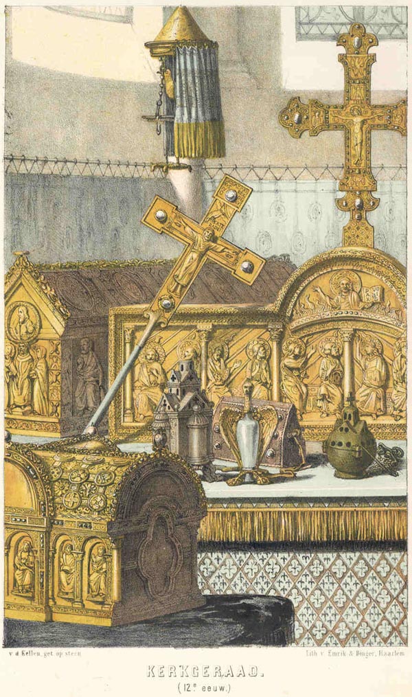afbeelding van prent Kerkgeraad (12e eeuw) van v.d. Kellen