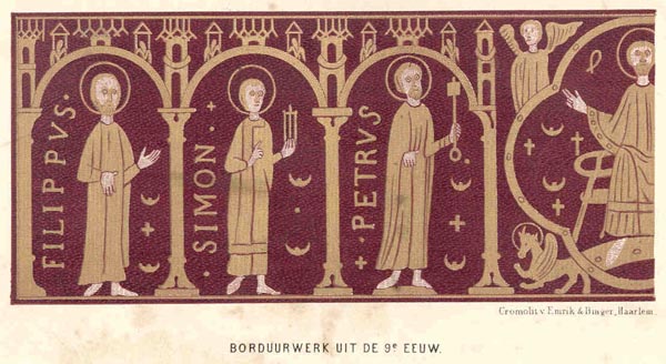 afbeelding van prent Borduurwerk uit de 9e eeuw van nn