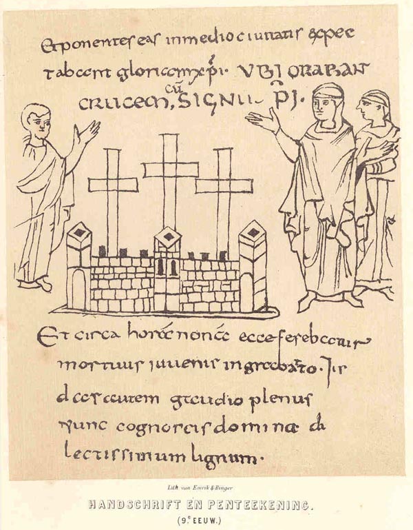 afbeelding van prent Handschrift en penteekening (9e eeuw) van nn
