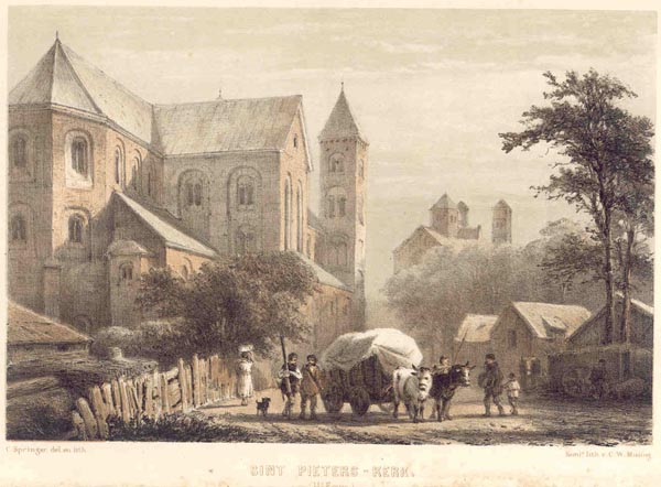 afbeelding van prent Sint Pieters-kerk van C. Springer (Utrecht)