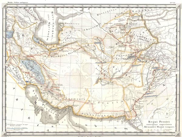afbeelding van kaart Regni Persici satrapiae superiores Alexandri Magni tempore van Alt (Iran)