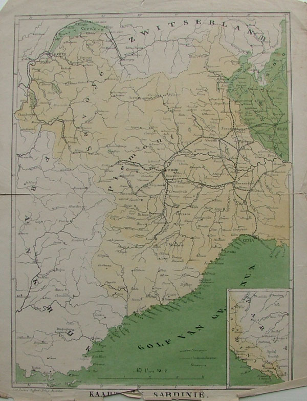 afbeelding van kaart Kaart van Sardinie van nn
