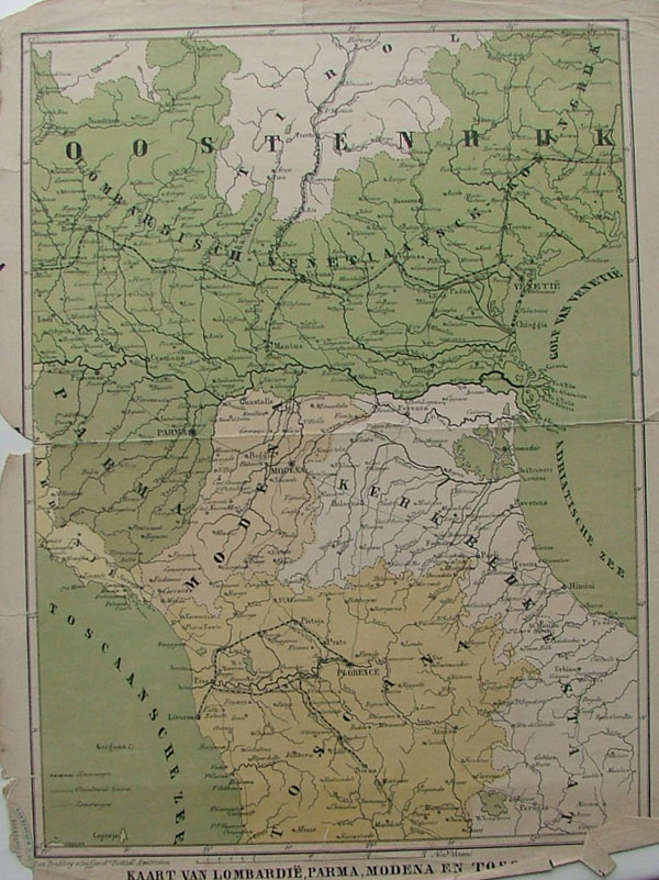 afbeelding van kaart Kaart van Lombardie, Parma, Modena en Toscana van nn