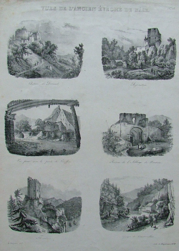 afbeelding van kaart Vues de l ancien eveche de Bale van E. Kappelin