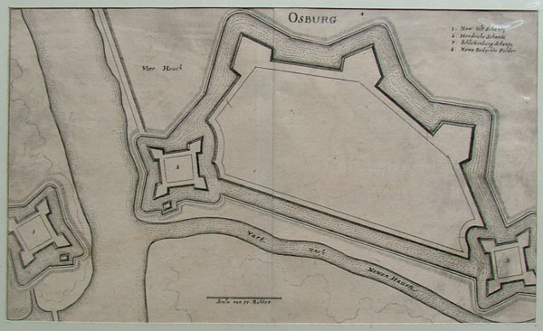 afbeelding van plattegrond Osburg van Merian (Oostburg)