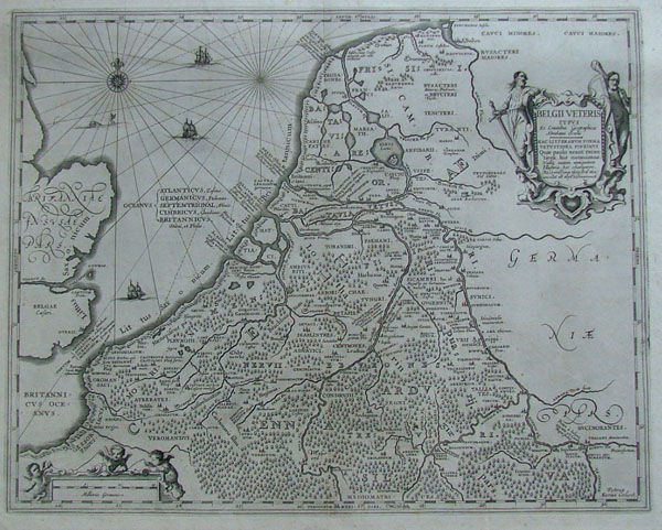 afbeelding van kaart Belgii veteris typus Ex Conatibus Geographicis Abrahami Ortelii van Petrus Kaerius (Belgium)
