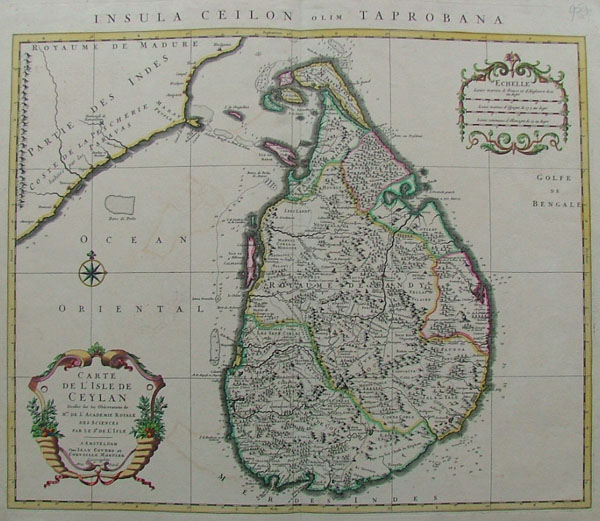 afbeelding van kaart Carte de l Isle de Ceylan van G. De L Isle Covens and Mortier