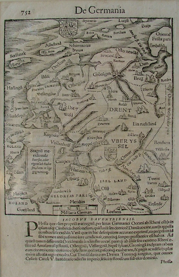 afbeelding van kaart De Germania van Sebastian Munster (Drenthe)