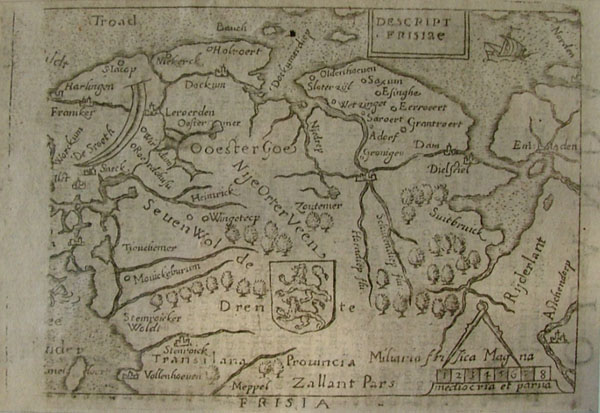 afbeelding van kaart Descript Frisiae van Scipion Banca  (Friesland)