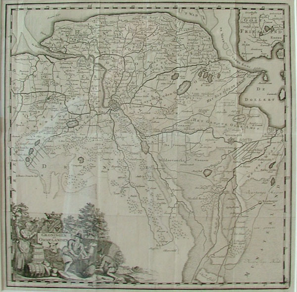 afbeelding van kaart Groningen en Ommelanden van Isaak Tirion, Frans Halma