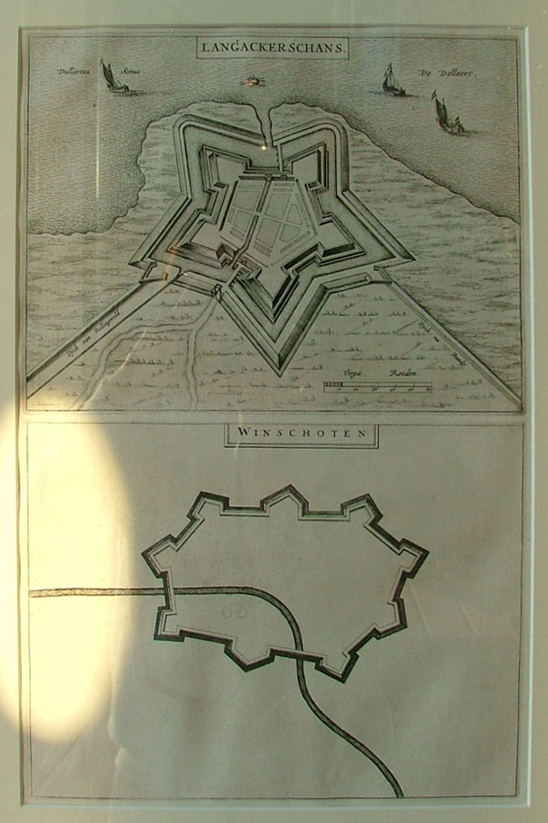 afbeelding van plattegrond Winschoten, Langackerschans van Joan Blaeu (Winschoten en Langakkerschans of Nieuwe Schans)