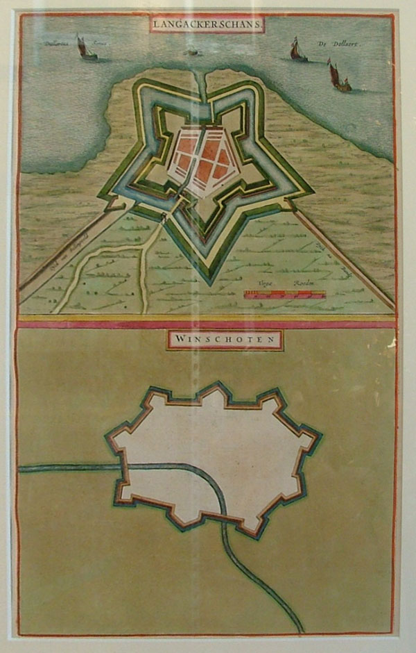 afbeelding van plattegrond Winschoten, Langackerschans van Joan Blaeu (Winschoten en Langakkerschans of Nieuwe Schans)