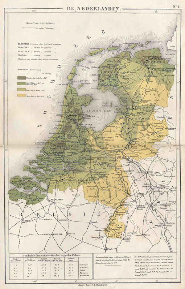afbeelding van kaart De Nederlanden van N.W. Posthumus en Dr. J.M. van Bemmelen