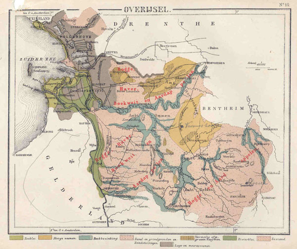 afbeelding van kaart Overijssel van N.W. Posthumus en Dr. J.M. van Bemmelen 