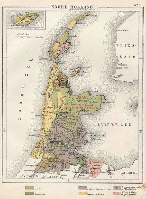 afbeelding van kaart Noord-Holland van N.W. Posthumus en Dr. J.M. van Bemmelen