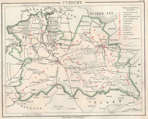 afbeelding van kaart Utrecht van N.W. Posthumus en Dr. J.M. van Bemmelen