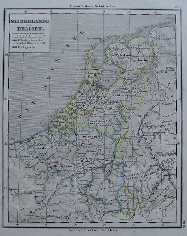 afbeelding van kaart Niederlande und Belgien van Justus Perthes (Belgium)