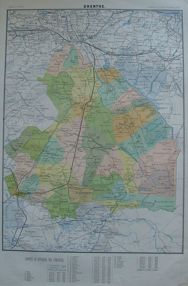 afbeelding van kaart Drenthe van J. Smulders en Co