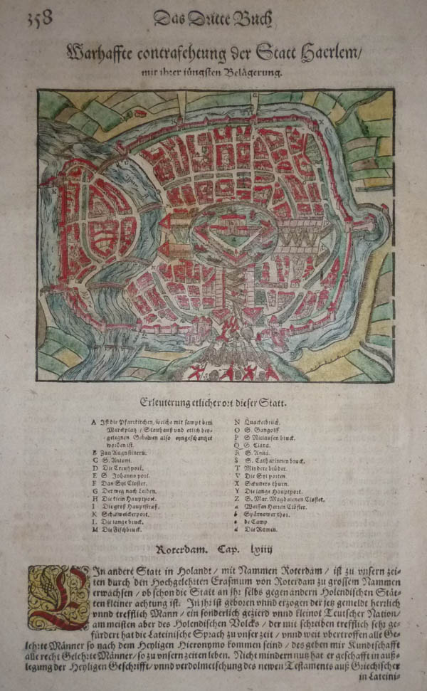 afbeelding van plattegrond Warhaffte contrafehtung der Statt Haerlem van Sebastian Munster (Haarlem)