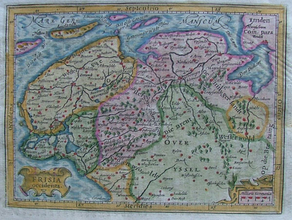 afbeelding van kaart Frisia Occidenta van Gerard Mercator, Gergard and Jodocus Hondius (Groningen)