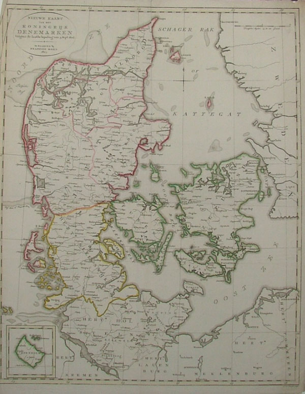 afbeelding van kaart Nieuwe kaart van Denemarken Volgens de laatste bepaling van 9 Sept 1806 van Francois Bohn
