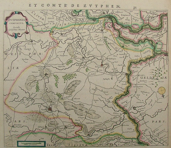 afbeelding van kaart Zutphania Comitatus van Willem Blaeu