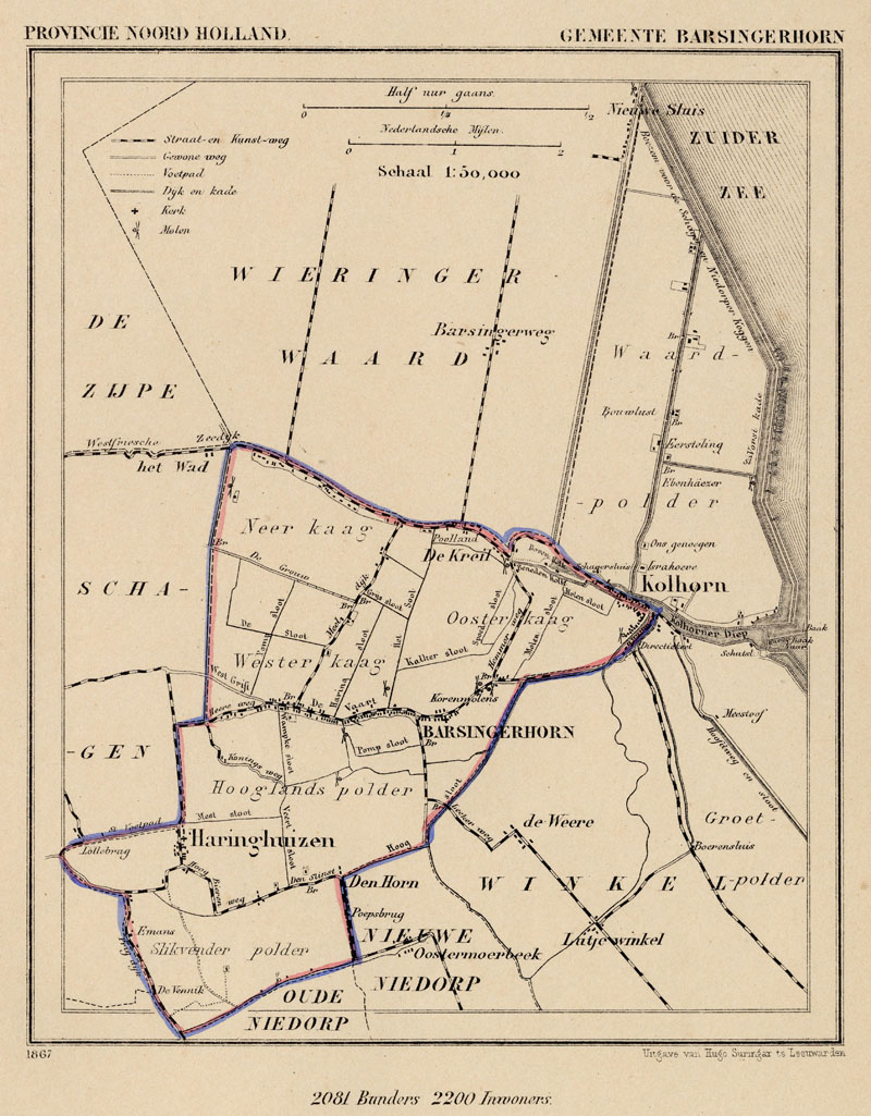 afbeelding van Kuyperkaart Gemeente Barsingerhorn van Kuyper (Kuijper)