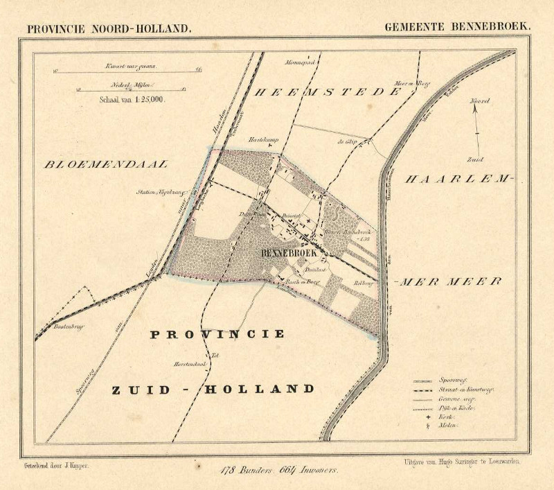 afbeelding van Kuyperkaart Gemeente Bennebroek van Kuyper (Kuijper)