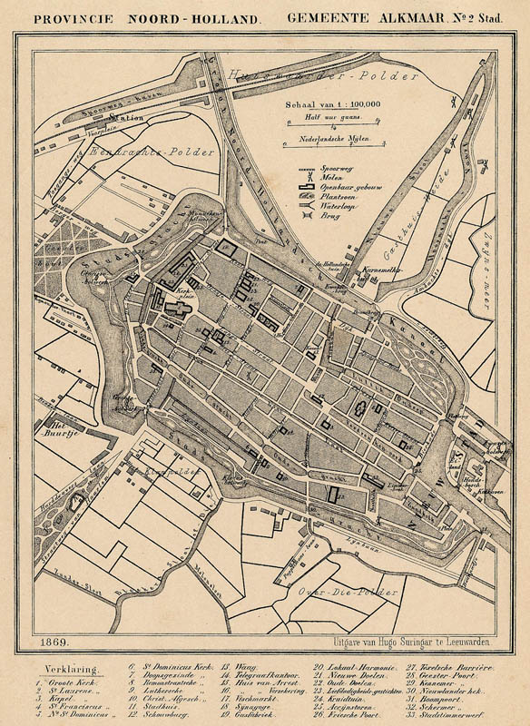 afbeelding van Kuyperkaart Gemeente Alkmaar No 2 Stad van Kuyper (Kuijper)