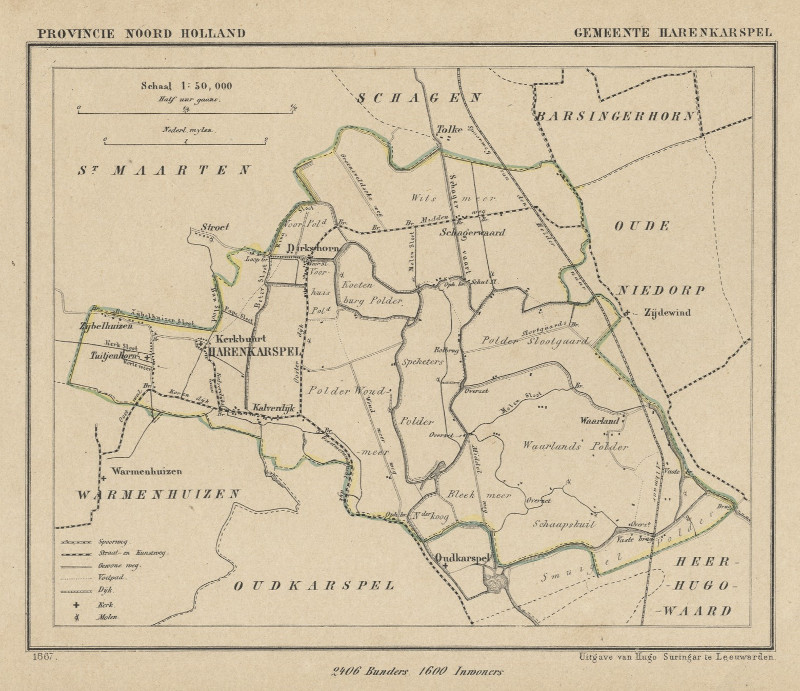 afbeelding van Kuyperkaart Gemeente Harenkarspel van Kuyper (Kuijper)