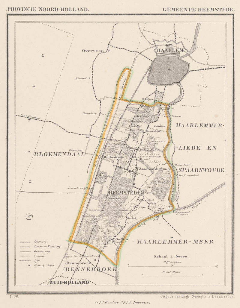 afbeelding van Kuyperkaart Gemeente Heemstede van Kuyper (Kuijper)