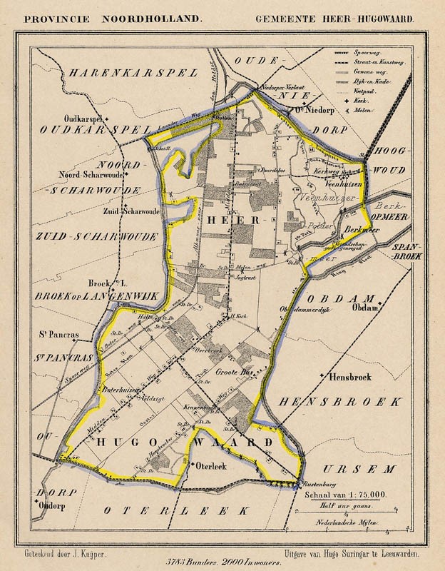 afbeelding van Kuyperkaart Gemeente Heer-Hugowaard van Kuyper (Kuijper)