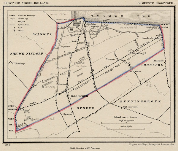 afbeelding van Kuyperkaart Gemeente Hoogwoud van Kuyper (Kuijper)