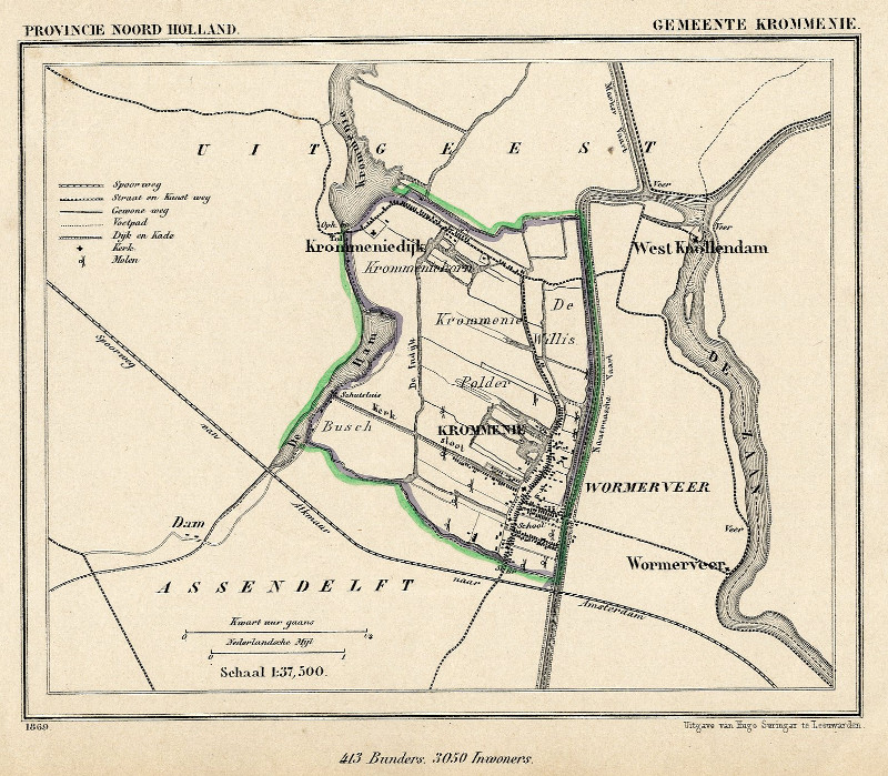 afbeelding van Kuyperkaart Gemeente Krommenie van Kuyper (Kuijper)