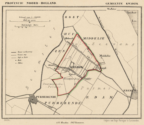 afbeelding van Kuyperkaart Gemeente Kwadijk van Kuyper (Kuijper)