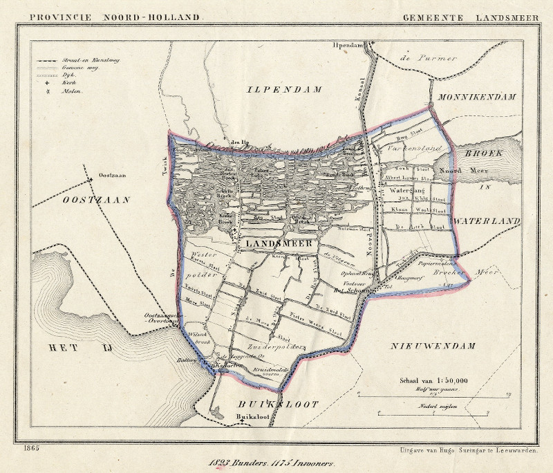 afbeelding van Kuyperkaart Gemeente Landsmeer van Kuyper (Kuijper)