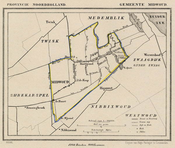 afbeelding van Kuyperkaart Gemeente Midwoud van Kuyper (Kuijper)