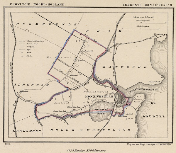 afbeelding van Kuyperkaart Gemeente Monnickendam van Kuyper (Kuijper)