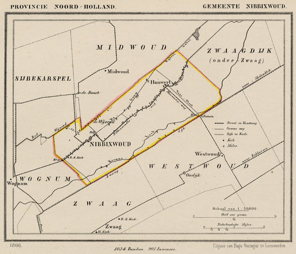 afbeelding van Kuyperkaart Gemeente Nibbixwoud van Kuyper (Kuijper)