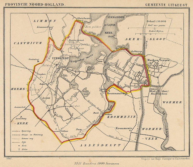 afbeelding van Kuyperkaart Gemeente Uitgeest van Kuyper (Kuijper)